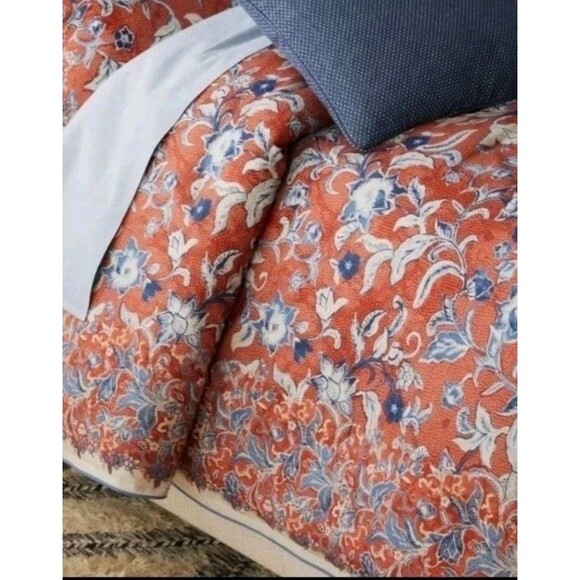 Ralph Lauren Mirabelle Duvet Cover King Bed Orange Cotton 108x96in $425 NEW - Picture 1 of 9
